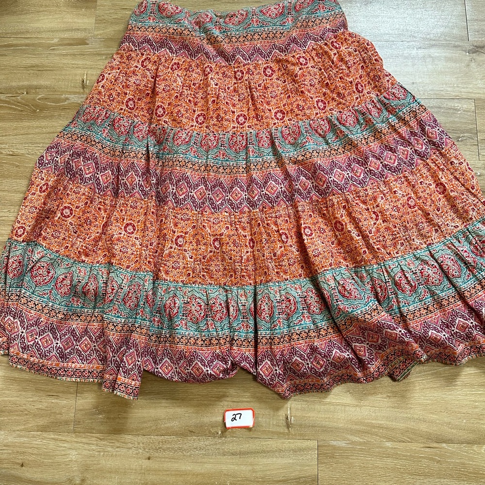 LRL Ralph Lauren Womens Skirt Rainbow Boho Tiered Cottage Peasant Fiesta XL - Picture 9 of 9